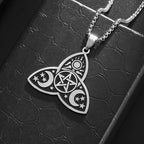 Sun Moon Star Trinity Pendant Necklace
