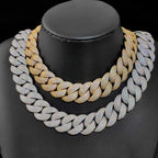 Luxury Jewelry 24mm Diamond Chain Men Iced Out Bling CZ Silver/Gold Plated Rapper Hip Hop Thick Cuban Link Necklace Gift for Him
