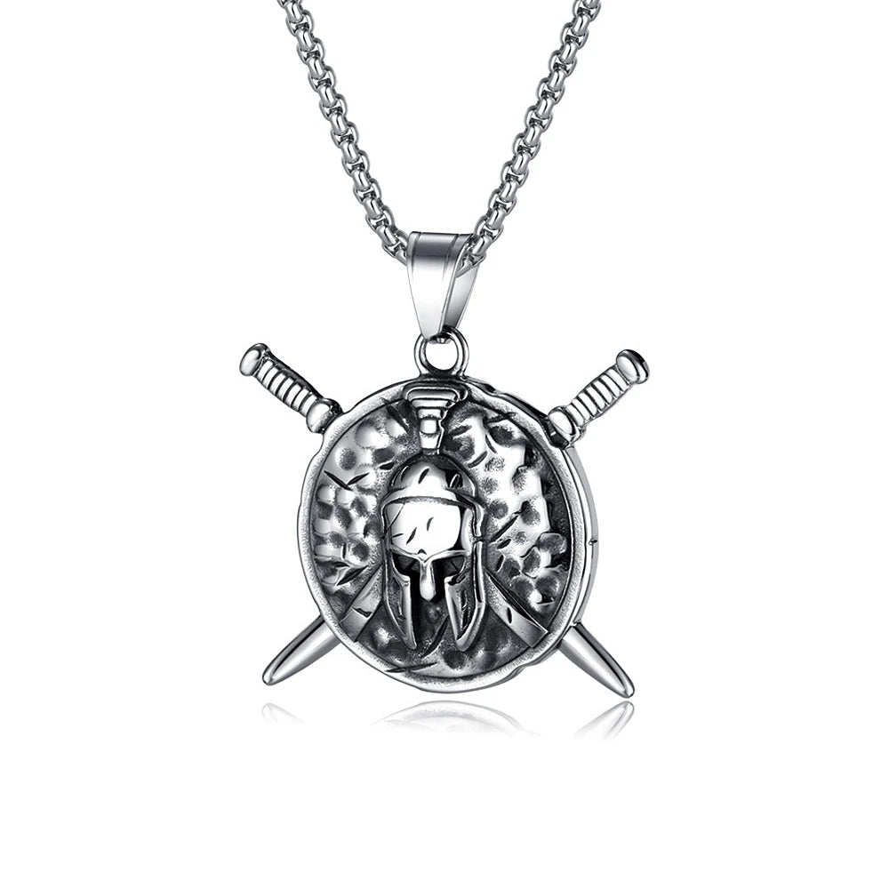 Spartan Warrior Sword Shield Pendant — SS