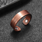 Flower Shape Magnetic Ring Copper Adjustable Open Cuff Ring Men and Women Magnet Healthy Energy Ring for Arthritis Pain Relief