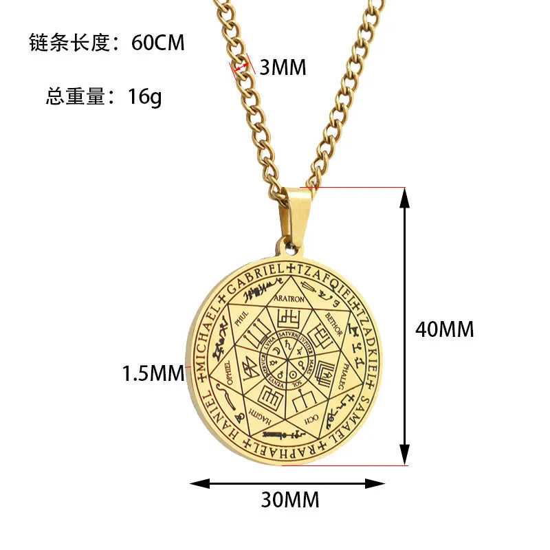 Steel Pendant Coin Solomon Religion