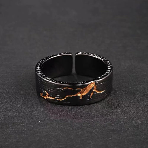 Adjustable Lava Collision Ring — Gold & Silver