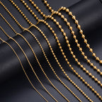 1PC wide1.2-6mm Gold 18K Plated Stainless Steel Ball Chain Necklace For Pendant or Dog Tags Chains Jewelry Making