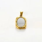 1Pc Stainless Steel Vintage Mirror Pendant Necklace For Women Girls Rectangle Shape Blank Bar Charms Chains Choker Jewelry Gifts