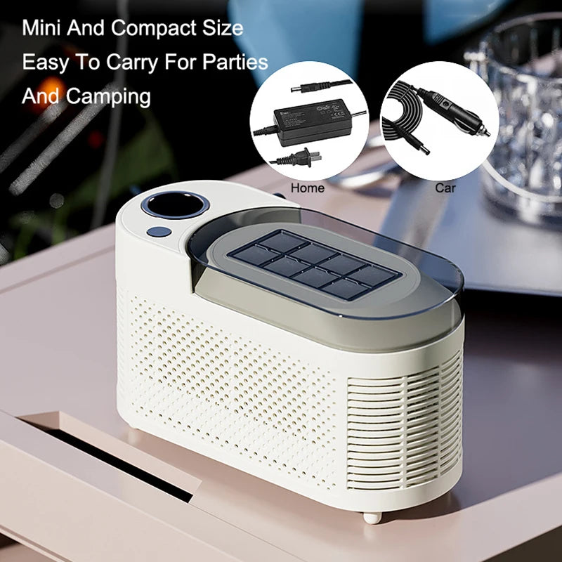 110V/220V Portable Small Ice Maker Mini Home Dormitory Office Camping 12V Car Cube Ice Automatic Ice Making Box Ice