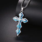 Christian Jesus Cross Necklace For Women Men Stainless Steel Chains Choker Religion Pendants Jewelry Prayer Baptism Gift