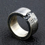 S925 Sterling Silver Rings for Men New Fashion Half Face Skull-head Lettering Pure Argentum Punk Jewelry Amulet Wholesale