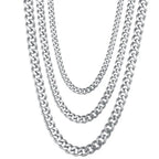 Simple Stainless Steel Cuban Chain Necklace for Men Gold Silver Color Metal Chain On The Neck Choker Jewelry Party Male DIY Gift