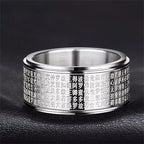 Prajnaparamita Heart Sutra Rotatable Double Layer Ring