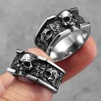 Rose Skull Ring — Stainless Steel