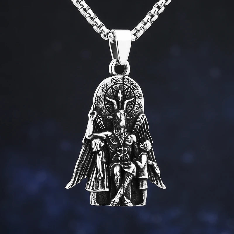 Baphomet Leviathan Cross Pendant Necklace — 316L Stainless Steel