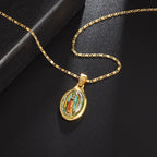 Stainless Steel Christian Virgin Mary Pendant Our Lady of Guadalupe Necklace Women's Religious Lucky Amulet Jewelry Gift