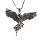 Delicate Antique Silver Color Seraph Prayer Good Luck Necklace Pendant Men Women Anniversary Amulet Jewelry Gift