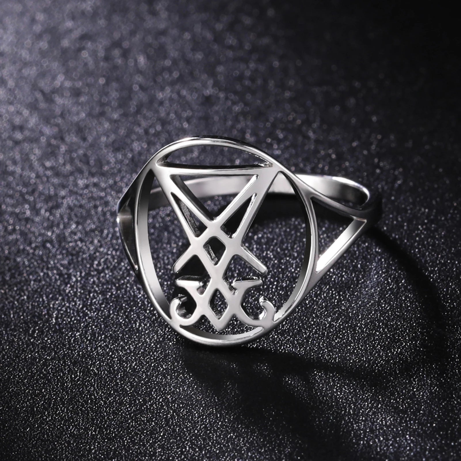Sigil of Lucifer Amulet Ring — Stainless Steel