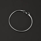 Silver-Tone Snake Chain Necklace Bracelet Set, 3mm