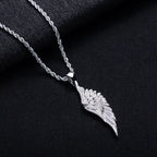 Iced Out Angel Wing Pendant — 14K Gold