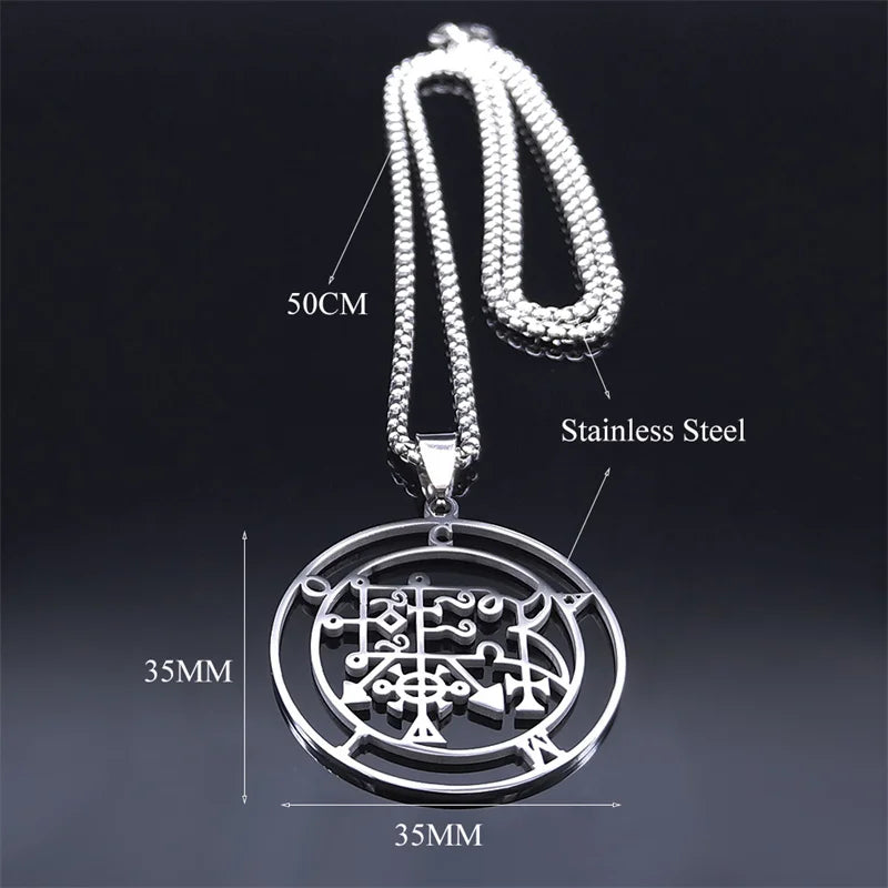 Demon Silver Pendant Seal Camio Women/men Gargantilha
