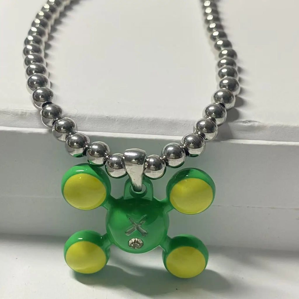 Hip-hop Style Stainless Steel Round Bead Chain, Rapper Necklace, a Niche Design Necklace Gift for Fashionable Men and Women