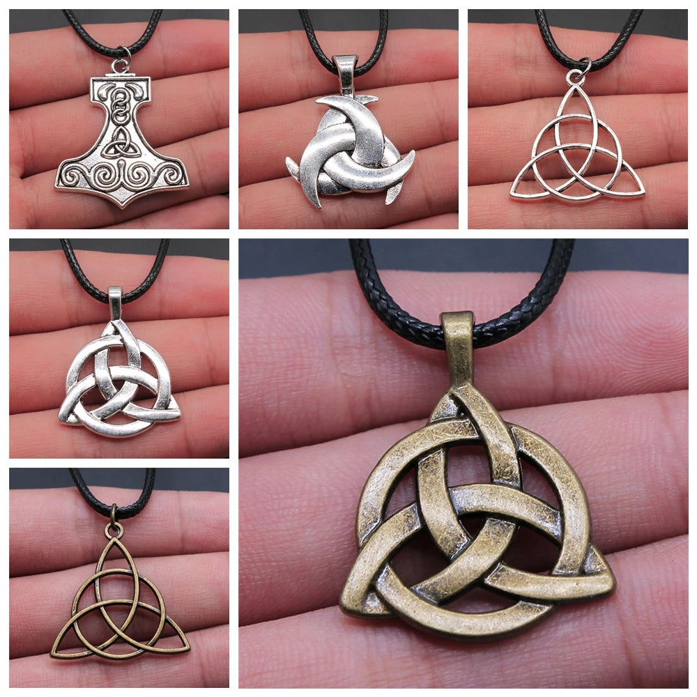 Triquetra Knot Statement Pendant Necklace