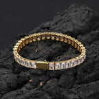Tennis Bracelet Stainless Steel 6MM Rectangle CZ