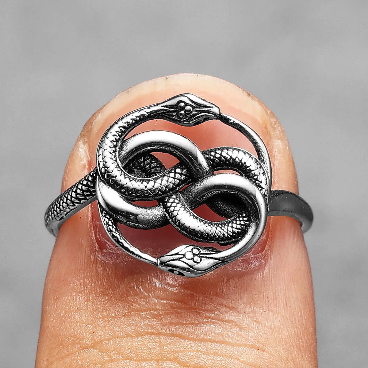 Snake Ouroboros Ring — Stainless Steel