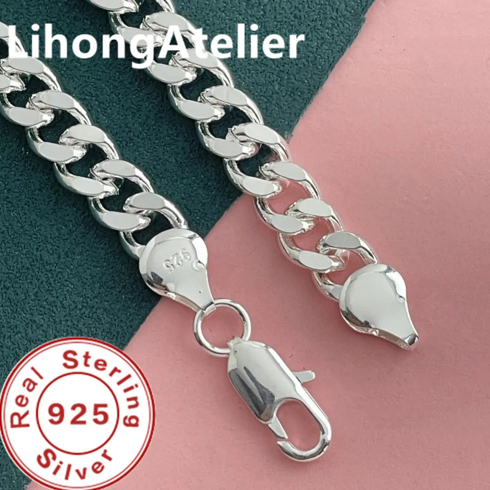 925 Silver Cuban Chain Necklace 8mm — Gold