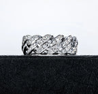 Iced Out Cuban Ring — 925 Silver