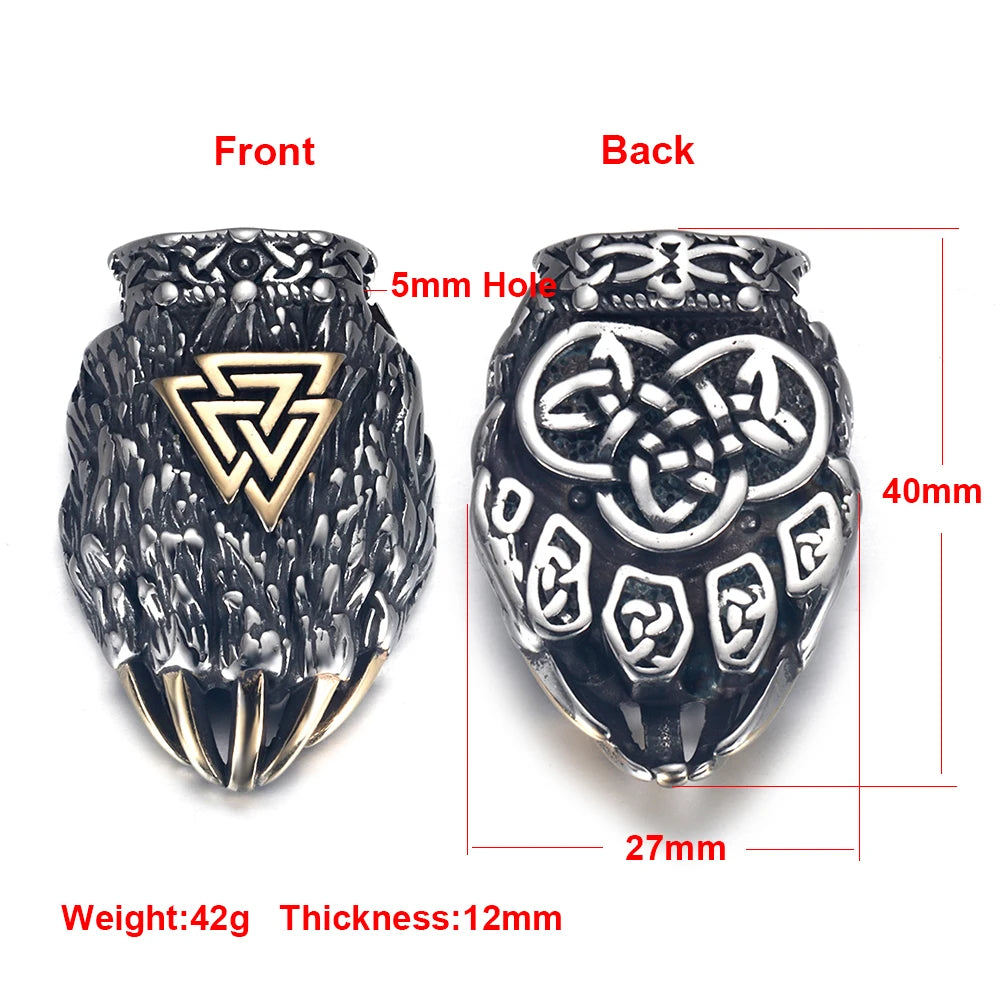 Norse Viking Rune Round Pendant Necklace — Stainless Steel