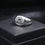 Vintage Storm Eye Charm Ring — Silver-Tone Steel