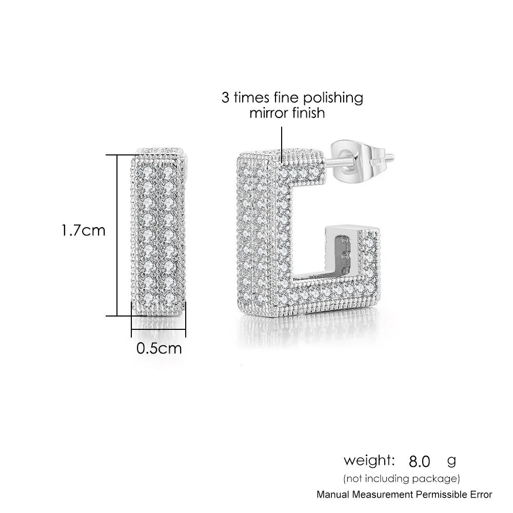 Iced Out Stud Earrings — Gold