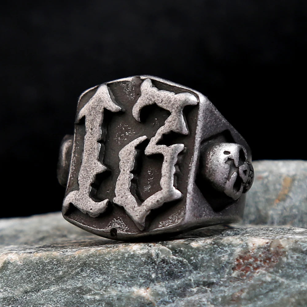 Skull Number Ring — 316L Stainless Steel