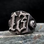 Skull Number Ring — 316L Stainless Steel