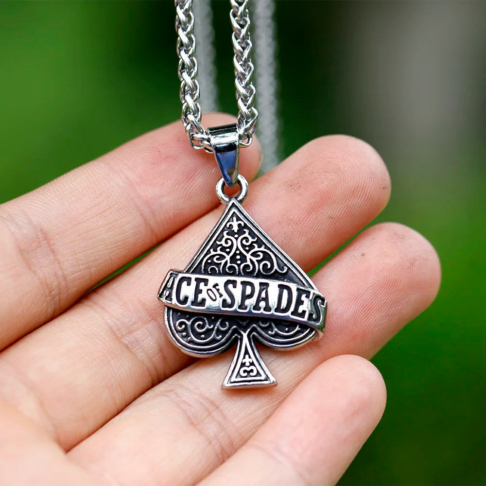 Poker Stainless Steel Pendant Necklace