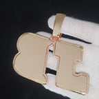Custom Big Letters Name Pendant With 24MM Cuban Link Chian Personalized Baguettecz Single Initial Hip Hop Jewelry