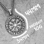 Viking Compass Stainless Steel Pendant Necklace