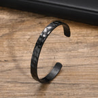 Vnox Norse Viking Bracelets for Men Women, Hand Crafted Hammered Stainless Steel Cuff Bangle Bracelet, Rock Punk Gift