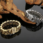 Stainless Steel 17MM Wide Chain Man Bracelet Homme Gold Color Metal Strap Men's Bracelets For Man Products 7.9"