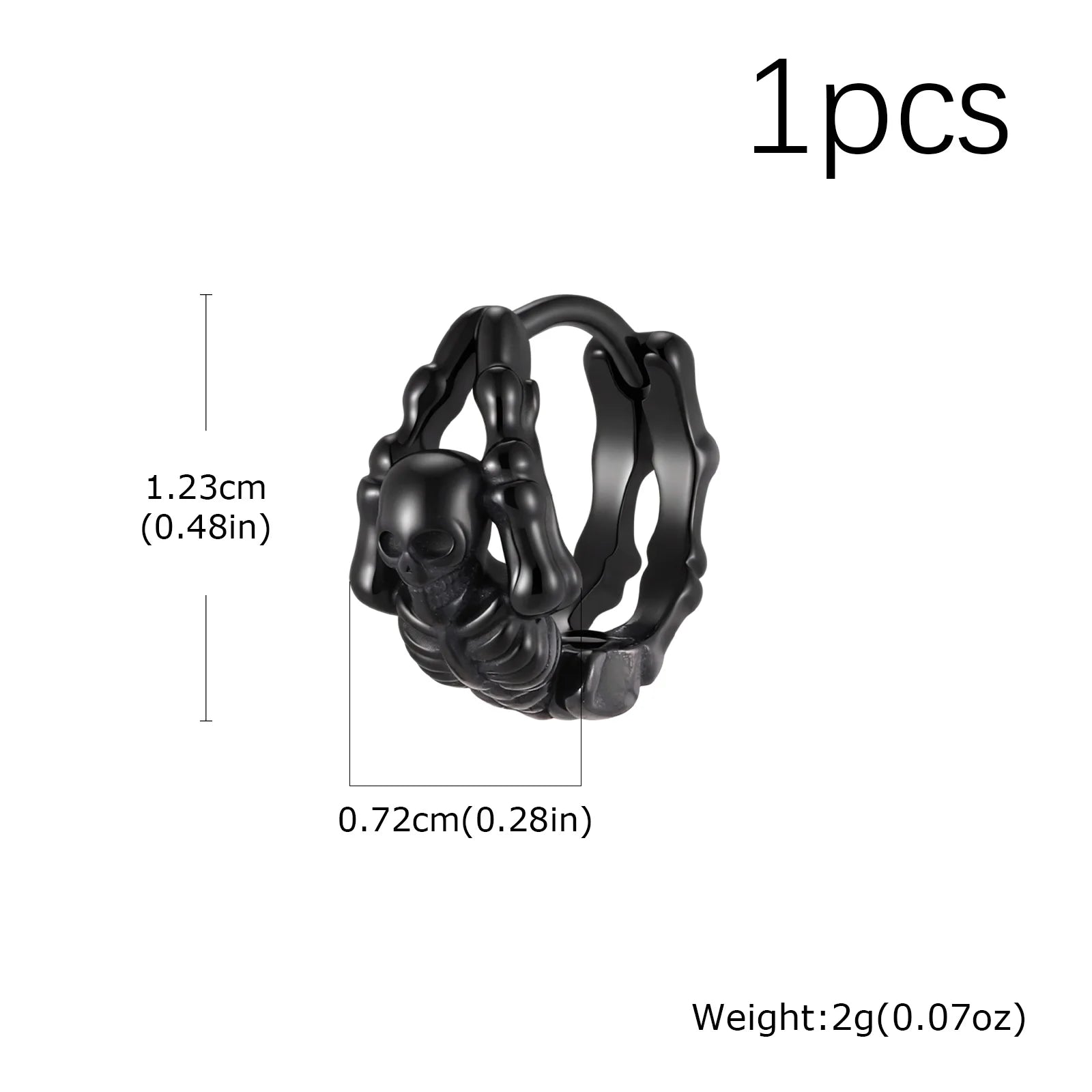 Skeleton Huggie Hoop Earrings — Stainless Steel