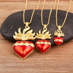 Iced Out Sacred Heart Pendant Necklace