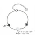 Cross Black Contrast Charm Bracelet — Stainless Steel