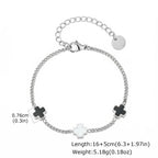 Cross Black Contrast Charm Bracelet — Stainless Steel
