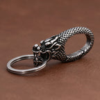 Viking Dragon Head Keychain — Stainless