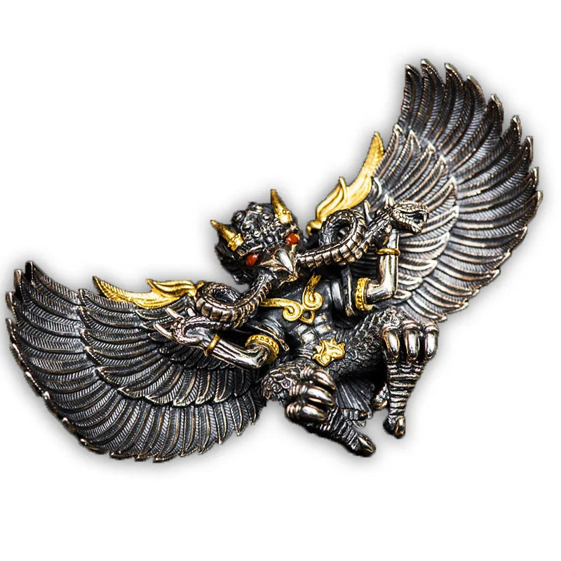 Silver Great Golden-Winged Bird Tibetan Style Men's and Women's Ethnic Style Amulet Decoration Necklace Pendant