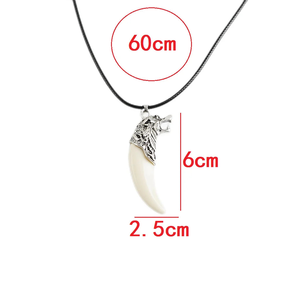 Wolf Tooth Amulet Choker Necklace