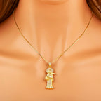 Iced Out Virgin Mary Pendant Necklace