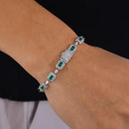 925 Silver VVS Moissanite Bracelet 7MM CZ