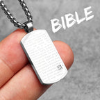 Bible Gemstone Pendant — Stainless Steel