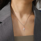 Skyrim 2026 Fashion Lightning Pendant Necklace for Women Stainless Steel Cool Choker Chain Jewelry Gifts