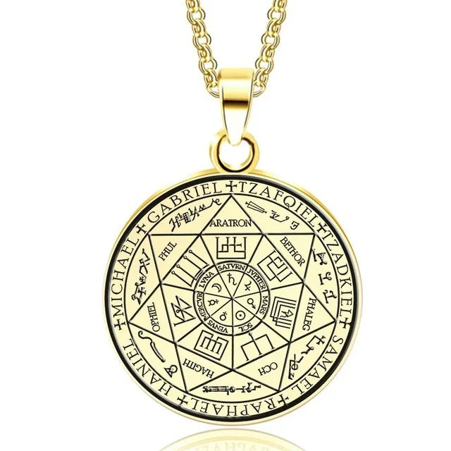 Nordic Rune Compass Necklace — Stainless Steel