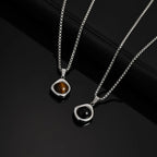 Tiger Eye Stone Stainless Steel Pendant Necklace